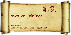 Mersich Dénes névjegykártya